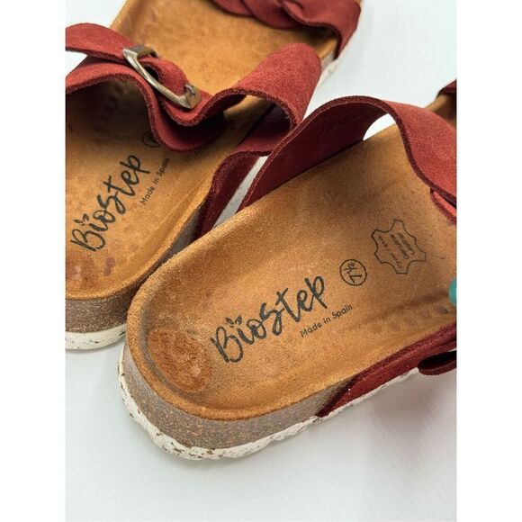 Biostep Women’s Sandals Red Rust Suede Leather Shoes Made In Spain Sz 7.5 - Picture 7 of 8